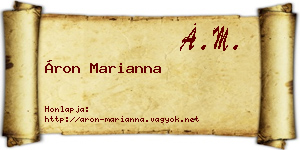 Áron Marianna névjegykártya
